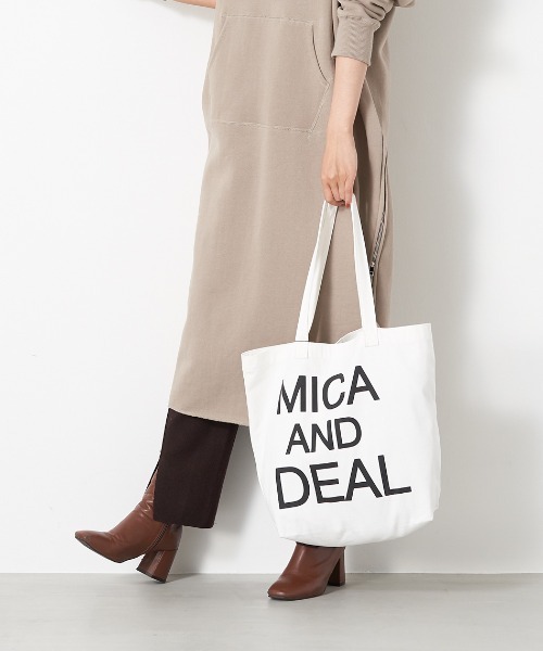 MICA&DEAL（マイカ＆ディール）の「MICA&DEALロゴコットンバッグ（トートバッグ・レディース・オフホワイト/ブラウン/キャメル/ブラック・FREE）」の7枚目の写真