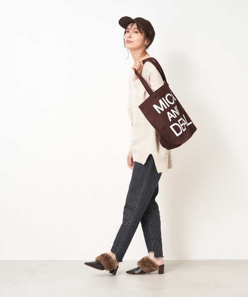 MICA&DEAL（マイカ＆ディール）の「MICA&DEALロゴコットンバッグ（トートバッグ・レディース・オフホワイト/ブラウン/キャメル/ブラック・FREE）」の15枚目の写真