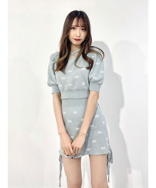 EATME（イートミー）の「EMロゴニットスカート（セットアップ可能）（スカート・レディース・ブラック/ピンク/グリーン・FREE）」の12枚目の写真