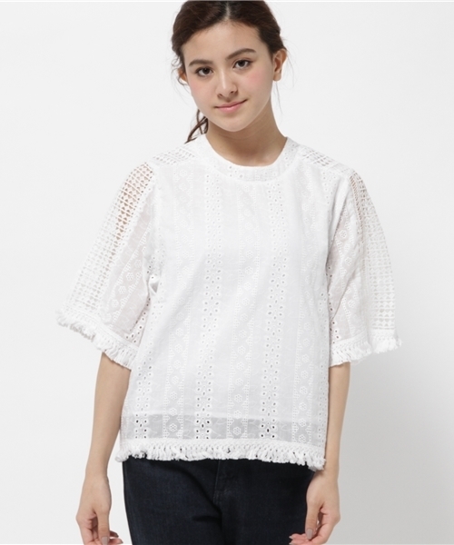 Chico（チコ）の「【who's who Chico】総レースフリンジ付きプルオーバー（シャツ/ブラウス・レディース・アイボリー/カーキ/ブラック/ホワイト・FREE）」の20枚目の写真