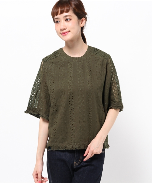 Chico（チコ）の「【who's who Chico】総レースフリンジ付きプルオーバー（シャツ/ブラウス・レディース・アイボリー/カーキ/ブラック/ホワイト・FREE）」の5枚目の写真