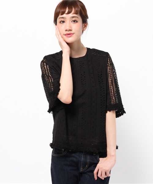 Chico（チコ）の「【who's who Chico】総レースフリンジ付きプルオーバー（シャツ/ブラウス・レディース・アイボリー/カーキ/ブラック/ホワイト・FREE）」の6枚目の写真