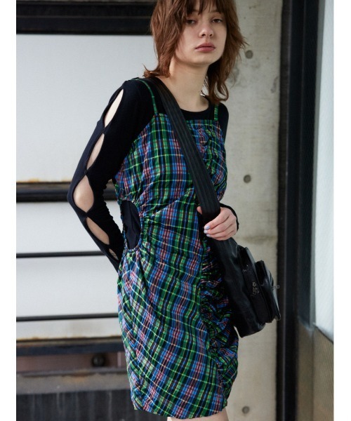 CUT OUT GATHER CAMI OP カット アウト ギャザー キャミ