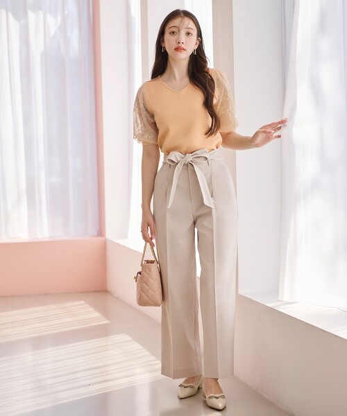 index（インデックス）の「◆【クッション中敷き/2cmヒール】リボンフラットパンプス（パンプス・レディース・オフホワイト/ベージュ系/ブラック系・01/02/03）」の5枚目の写真