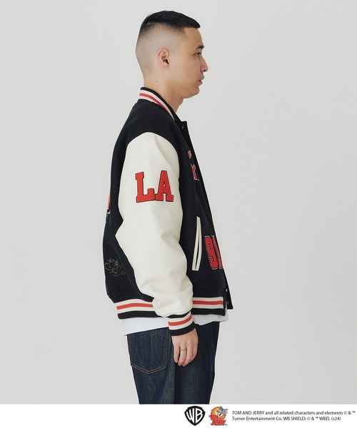 XLARGE(エクストララージ)の「XLARGExTOM AND JERRY VARSITY JACKET(スタジャン・メンズ・ブラック・SMALL/X-LARGE/MEDIUM/LARGE)」の4枚目の写真