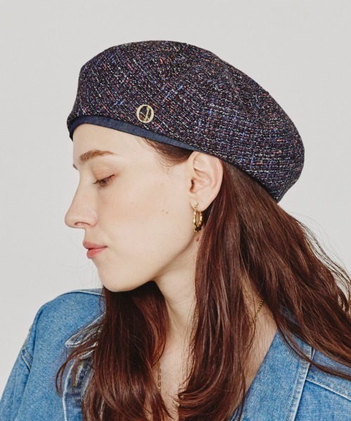 Chapeau d' O(シャポードオー)の「Chapeau d' O Summer Tweed Beret / シャポードオー(ハンチング/ベレー帽・レディース・ブルー/ネイビー・M/57.5cm)」の12枚目の写真
