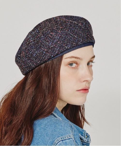 Chapeau d' O(シャポードオー)の「Chapeau d' O Summer Tweed Beret / シャポードオー(ハンチング/ベレー帽・レディース・ブルー/ネイビー・M/57.5cm)」の13枚目の写真