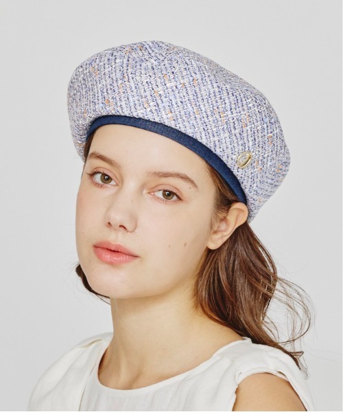 Chapeau d' O(シャポードオー)の「Chapeau d' O Summer Tweed Beret / シャポードオー(ハンチング/ベレー帽・レディース・ブルー/ネイビー・M/57.5cm)」の17枚目の写真