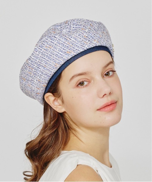 Chapeau d' O(シャポードオー)の「Chapeau d' O Summer Tweed Beret / シャポードオー(ハンチング/ベレー帽・レディース・ブルー/ネイビー・M/57.5cm)」の18枚目の写真