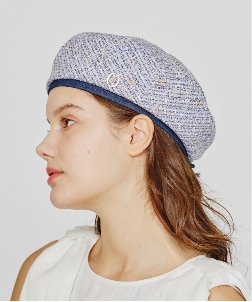 Chapeau d' O(シャポードオー)の「Chapeau d' O Summer Tweed Beret / シャポードオー(ハンチング/ベレー帽・レディース・ブルー/ネイビー・M/57.5cm)」の19枚目の写真