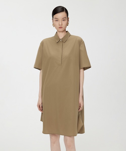 JNBY（ジェーエヌビーワイ）の「Versatile A-Line Shirt Dress（シャツワンピース・レディース・ブラック/ベージュ・38/36）」の2枚目の写真