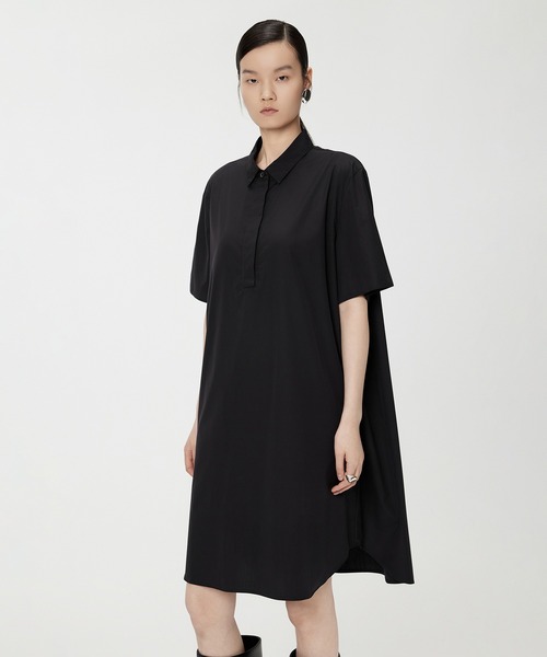 JNBY（ジェーエヌビーワイ）の「Versatile A-Line Shirt Dress（シャツワンピース・レディース・ブラック/ベージュ・38/36）」の3枚目の写真