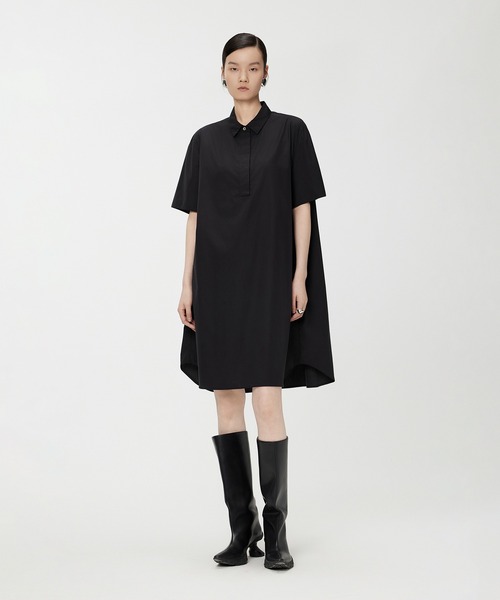 JNBY（ジェーエヌビーワイ）の「Versatile A-Line Shirt Dress（シャツワンピース・レディース・ブラック/ベージュ・38/36）」の5枚目の写真