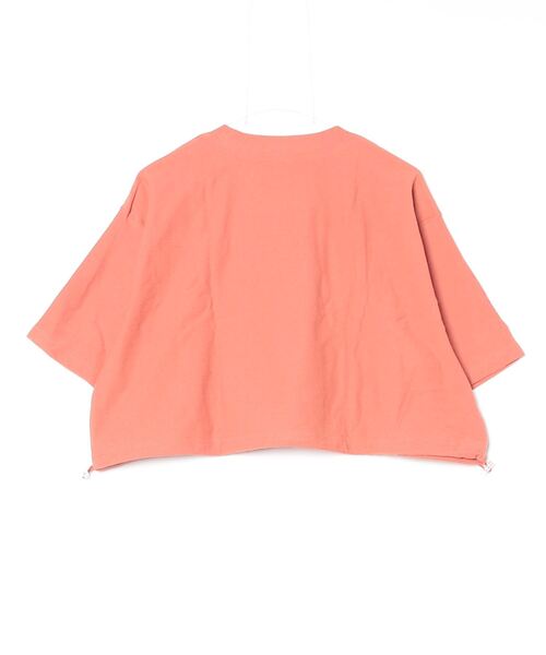 DISCUS ATHLETIC(ディスカス アスレチック)の「DISCUS ATHLETIC/ディスカスアスレチック Tシャツ 半袖 梨地 裾ドロスト ワンポイント ロゴ 刺繍 4287-1976(Tシャツ/カットソー・レディース・ブラック/アイボリー/サックスブルー/ライトグリーン/コーラルピンク・FREE)」の6枚目の写真