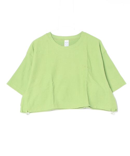 DISCUS ATHLETIC(ディスカス アスレチック)の「DISCUS ATHLETIC/ディスカスアスレチック Tシャツ 半袖 梨地 裾ドロスト ワンポイント ロゴ 刺繍 4287-1976(Tシャツ/カットソー・レディース・ブラック/アイボリー/サックスブルー/ライトグリーン/コーラルピンク・FREE)」の22枚目の写真