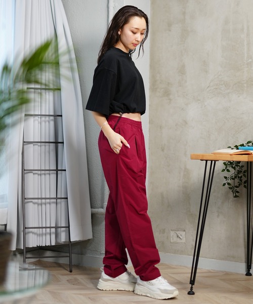 DISCUS ATHLETIC(ディスカス アスレチック)の「DISCUS ATHLETIC/ディスカスアスレチック Tシャツ 半袖 梨地 裾ドロスト ワンポイント ロゴ 刺繍 4287-1976(Tシャツ/カットソー・レディース・ブラック/アイボリー/サックスブルー/ライトグリーン/コーラルピンク・FREE)」の15枚目の写真