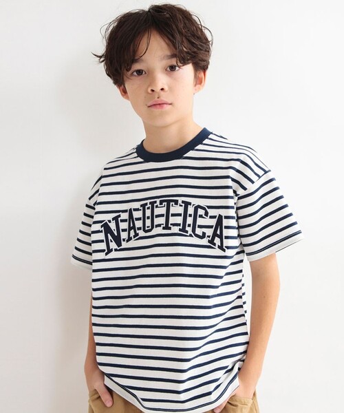 NAUTICA(ノーティカ)の「【NAUTICA/ノーティカ】アップリケロゴ半袖Tシャツ(Tシャツ/カットソー・キッズ・オフホワイト/その他/ブラック/グリーン・L/XL/M/XS/S)」の4枚目の写真