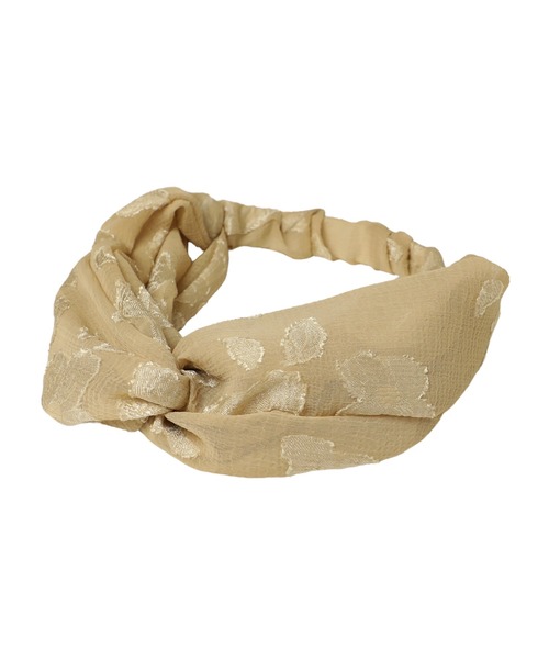 14+（イチヨンプラス）の「フラワーペーズリーヘアバンド（ヘアゴム・レディース・ベージュ/オレンジ/ブラック・FREE）」の3枚目の写真