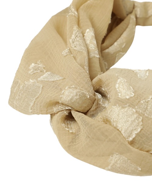 14+（イチヨンプラス）の「フラワーペーズリーヘアバンド（ヘアゴム・レディース・ベージュ/オレンジ/ブラック・FREE）」の5枚目の写真