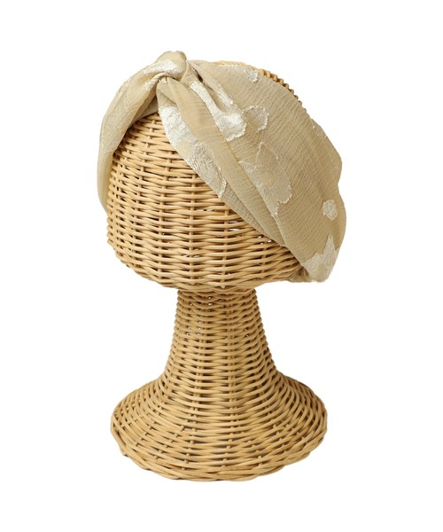 14+（イチヨンプラス）の「フラワーペーズリーヘアバンド（ヘアゴム・レディース・ベージュ/オレンジ/ブラック・FREE）」の7枚目の写真