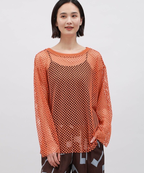 LAKOLE（ラコレ）の「カットメッシュプルオーバー / 106403（Tシャツ/カットソー・レディース・アイボリー/ライトグリーン/オレンジ/ブラック・MEDIUM/SMALL）」の7枚目の写真