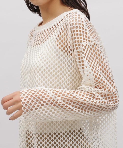 LAKOLE（ラコレ）の「カットメッシュプルオーバー / 106403（Tシャツ/カットソー・レディース・アイボリー/ライトグリーン/オレンジ/ブラック・MEDIUM/SMALL）」の13枚目の写真