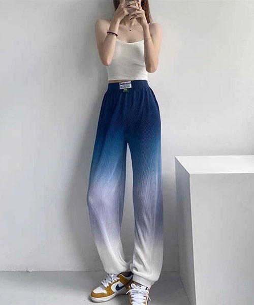 i-dare(アイディア)の「【i-dare】グラデーションプリーツパンツ(その他パンツ・レディース・ブラック/ブルー・SMALL/MEDIUM/LARGE)」の1枚目の写真