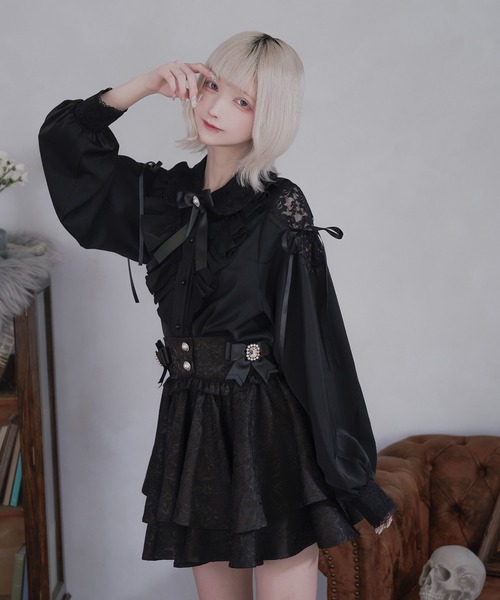 Pal elfy(パルエルフィー)の「肩レースフリルブラウス(シャツ/ブラウス・レディース・ピンク/ブラック/オフホワイト・フリー)」の19枚目の写真