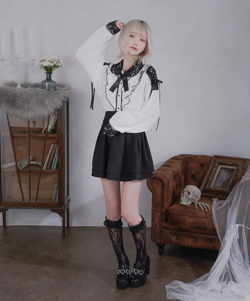 Pal elfy(パルエルフィー)の「肩レースフリルブラウス(シャツ/ブラウス・レディース・ピンク/ブラック/オフホワイト・フリー)」の17枚目の写真