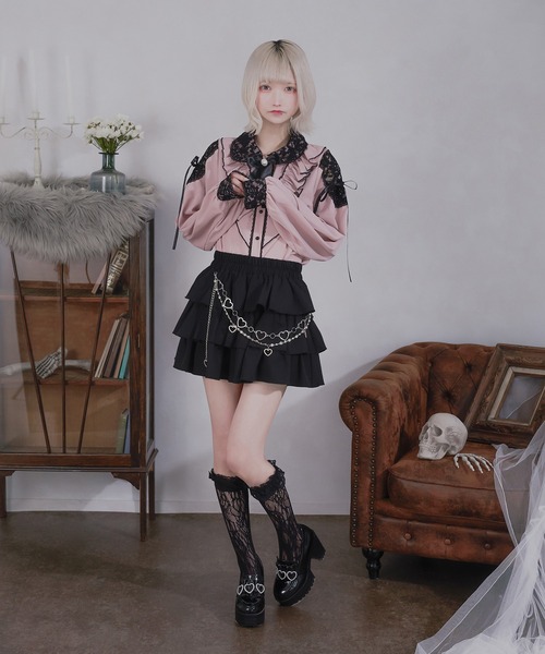 Pal elfy パルエルフィー ZOZOTOWN ゾゾタウン ブラウス 量産 セール】肩レースフリルブラウス（シャツ/ブラウス）｜Pal elfy