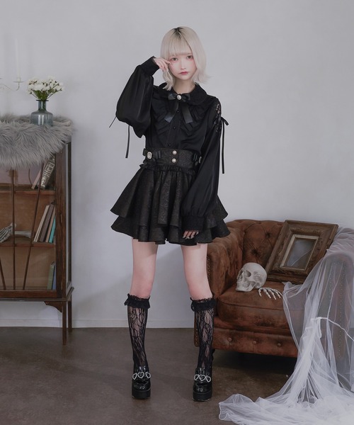 Pal elfy(パルエルフィー)の「肩レースフリルブラウス(シャツ/ブラウス・レディース・ピンク/ブラック/オフホワイト・フリー)」の12枚目の写真