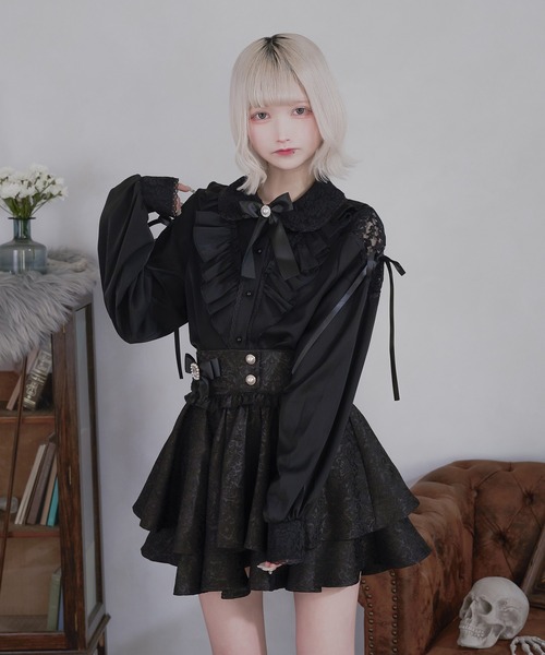 Pal elfy(パルエルフィー)の「肩レースフリルブラウス(シャツ/ブラウス・レディース・ピンク/ブラック/オフホワイト・フリー)」の18枚目の写真