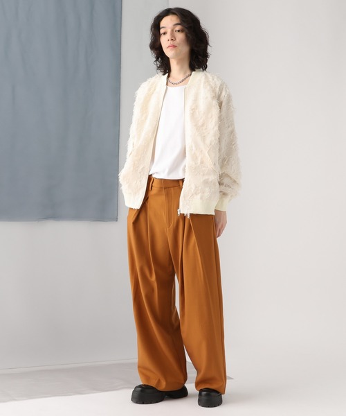 HARE（ハレ）の「カットジャガードブルゾン(HARE)（ブルゾン・メンズ・ホワイト/ブラック・FREE）」の6枚目の写真