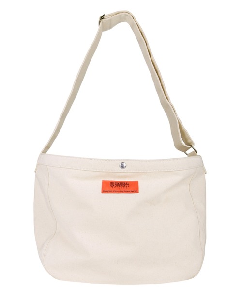 UNIVERSAL OVERALL（ユニバーサルオーバーオール）の「UNIVERSAL OVERALL SOLID COLOR NEWSPAPER BAG（ショルダーバッグ・メンズ・ブラック/ホワイト・FREE）」の10枚目の写真
