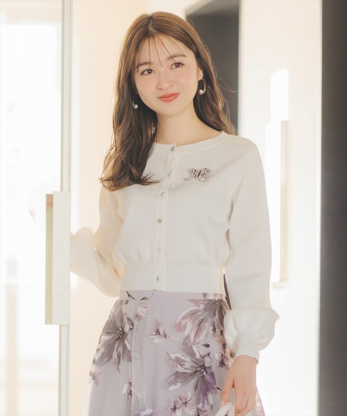 WILLSELECTION（ウィルセレクション）の「シャイニーラメカーディガン（カーディガン/ボレロ・レディース・ピンク/ボルドー/ブラック/オフホワイト・FREE）」の2枚目の写真