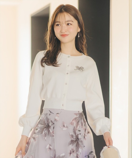 WILLSELECTION（ウィルセレクション）の「シャイニーラメカーディガン（カーディガン/ボレロ・レディース・ピンク/ボルドー/ブラック/オフホワイト・FREE）」の6枚目の写真