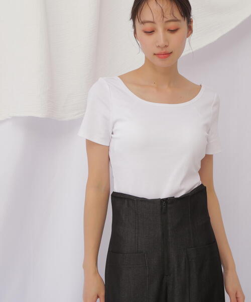JILL by JILL STUART（ジルバイジルスチュアート）の「◇《JILL by BASIC》カップ付きTシャツ（Tシャツ/カットソー・レディース・ベージュ/ホワイト/グレー系その他・FREE）」の8枚目の写真
