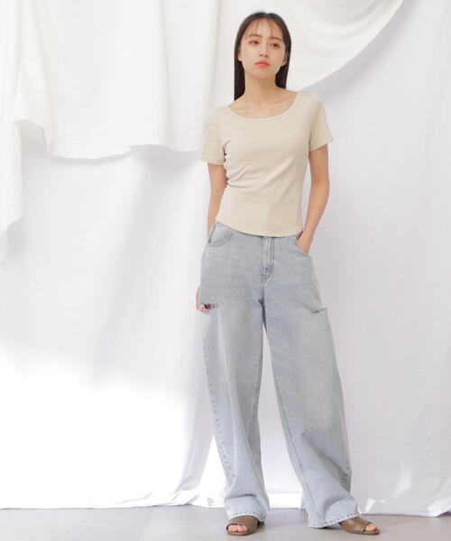 JILL by JILL STUART（ジルバイジルスチュアート）の「◇《JILL by BASIC》カップ付きTシャツ（Tシャツ/カットソー・レディース・ベージュ/ホワイト/グレー系その他・FREE）」の19枚目の写真
