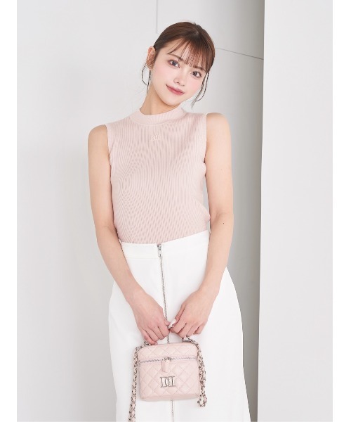Darich ベーシックノースリリブニットトップス サックス ダーリッチ Darich DDロゴミックスノースリニットトップス