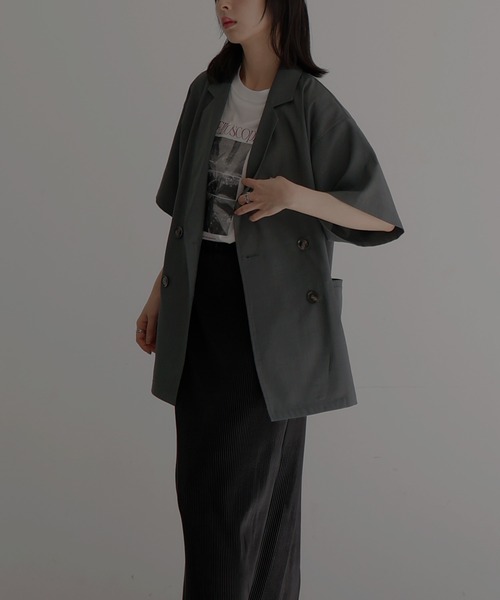 LIAN（リアン）の「ハーフスリーブテーラージャケット（テーラードジャケット・レディース・チャコールグレー/アイボリー/ベージュ/ブラック・FREE）」の21枚目の写真