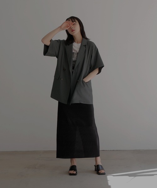 LIAN（リアン）の「ハーフスリーブテーラージャケット（テーラードジャケット・レディース・チャコールグレー/アイボリー/ベージュ/ブラック・FREE）」の22枚目の写真