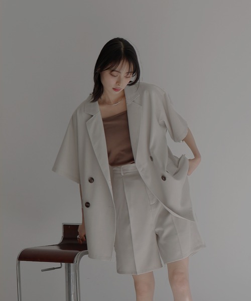 LIAN（リアン）の「ハーフスリーブテーラージャケット（テーラードジャケット・レディース・チャコールグレー/アイボリー/ベージュ/ブラック・FREE）」の16枚目の写真