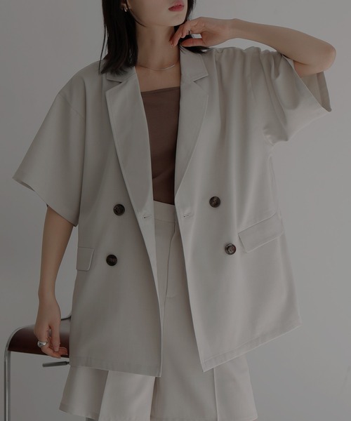 LIAN（リアン）の「ハーフスリーブテーラージャケット（テーラードジャケット・レディース・チャコールグレー/アイボリー/ベージュ/ブラック・FREE）」の17枚目の写真