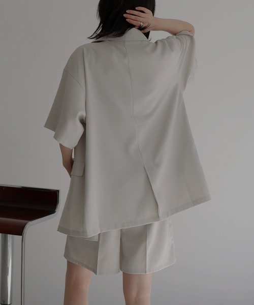 LIAN（リアン）の「ハーフスリーブテーラージャケット（テーラードジャケット・レディース・チャコールグレー/アイボリー/ベージュ/ブラック・FREE）」の8枚目の写真