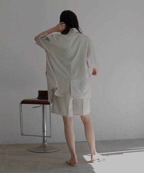 LIAN（リアン）の「ハーフスリーブテーラージャケット（テーラードジャケット・レディース・チャコールグレー/アイボリー/ベージュ/ブラック・FREE）」の11枚目の写真