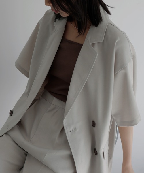 LIAN（リアン）の「ハーフスリーブテーラージャケット（テーラードジャケット・レディース・チャコールグレー/アイボリー/ベージュ/ブラック・FREE）」の12枚目の写真
