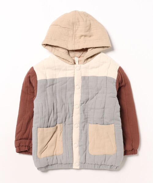 【セール】【Bs】【it】【Quincy Mae】HOODED WOVEN JACKET || COLOR BLOCK（その他ベビー用品）｜Quincy Mae（クインシーメイ）