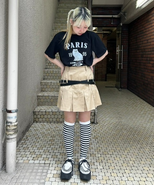 Candy Stripper(キャンディストリッパー)の「PARIS CAT Tシャツ(Tシャツ/カットソー・レディース・ピンク/オフホワイト/ライトブルー/ブラック・1/2/3)」の13枚目の写真