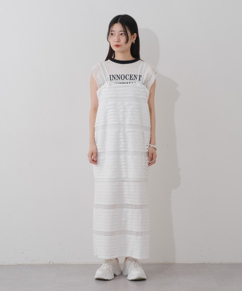 Kastane（カスタネ）の「【2サイズ展開】シアーフリルキャミワンピース（ワンピース・レディース・オフホワイト/ブラック・1/0）」の21枚目の写真