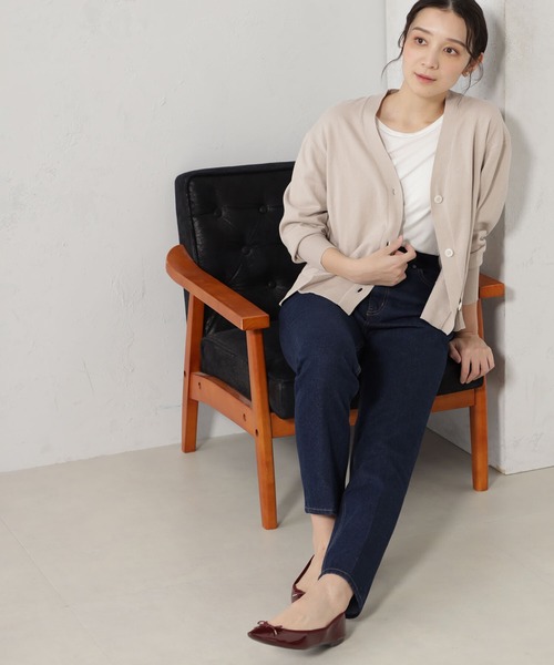 FOUND GOOD（ファウンドグッド）の「ナメラカニットユルカーディガン（カーディガン/ボレロ・レディース・ブラック/グリーン系2/ホワイト系5/イエロー系2/ベージュ・M/L）」の3枚目の写真